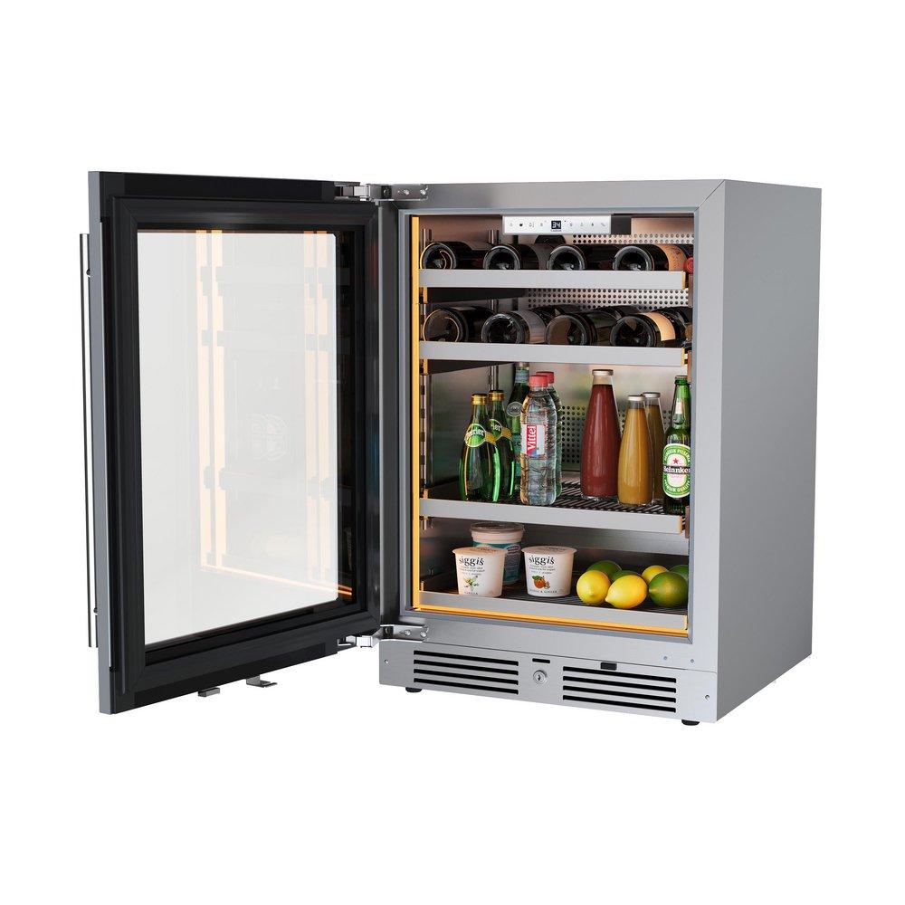 24 in. Single Zone Left Hinge Wine Cooler in Stainless Steel 