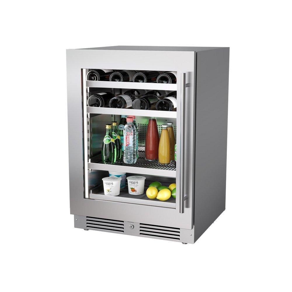24 in. Single Zone Left Hinge Wine Cooler in Stainless Steel 