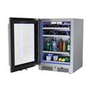 24 in. Single Zone Left Hinge Wine Cooler in Stainless Steel 