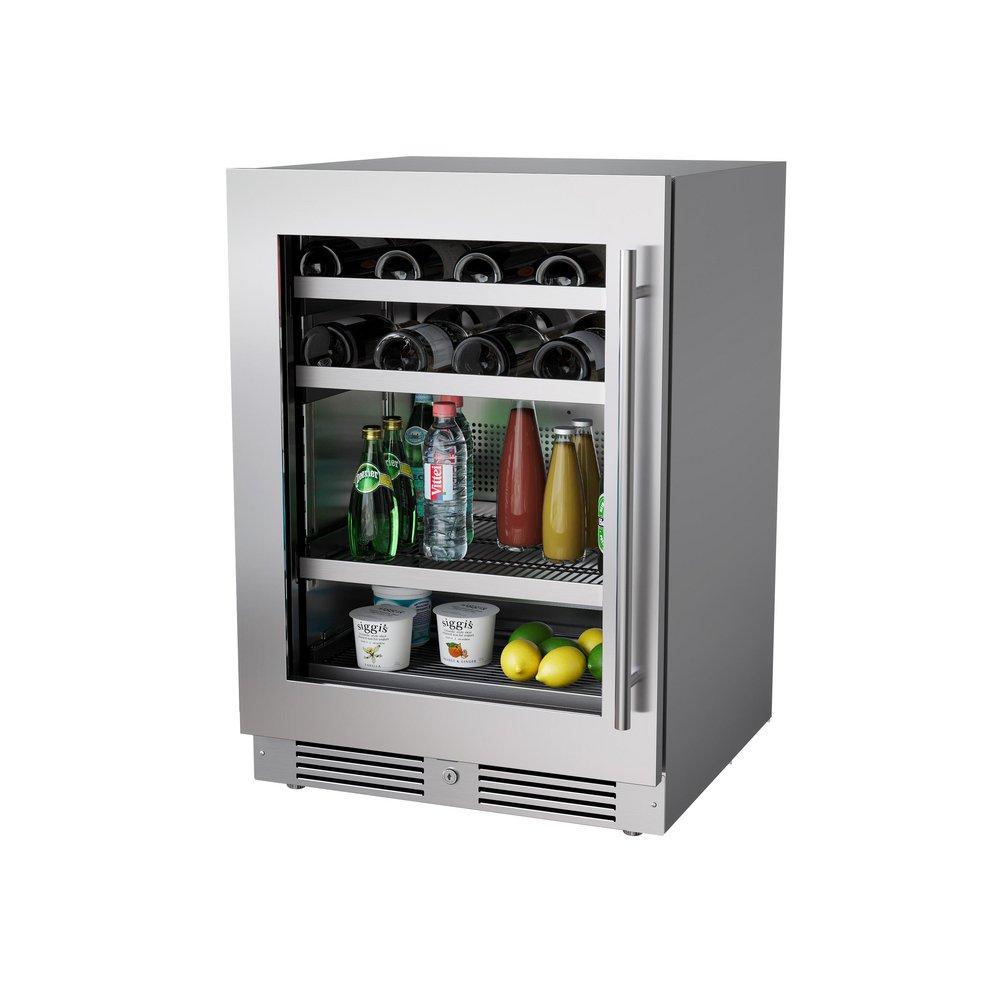 24 in. Single Zone Left Hinge Wine Cooler in Stainless Steel 