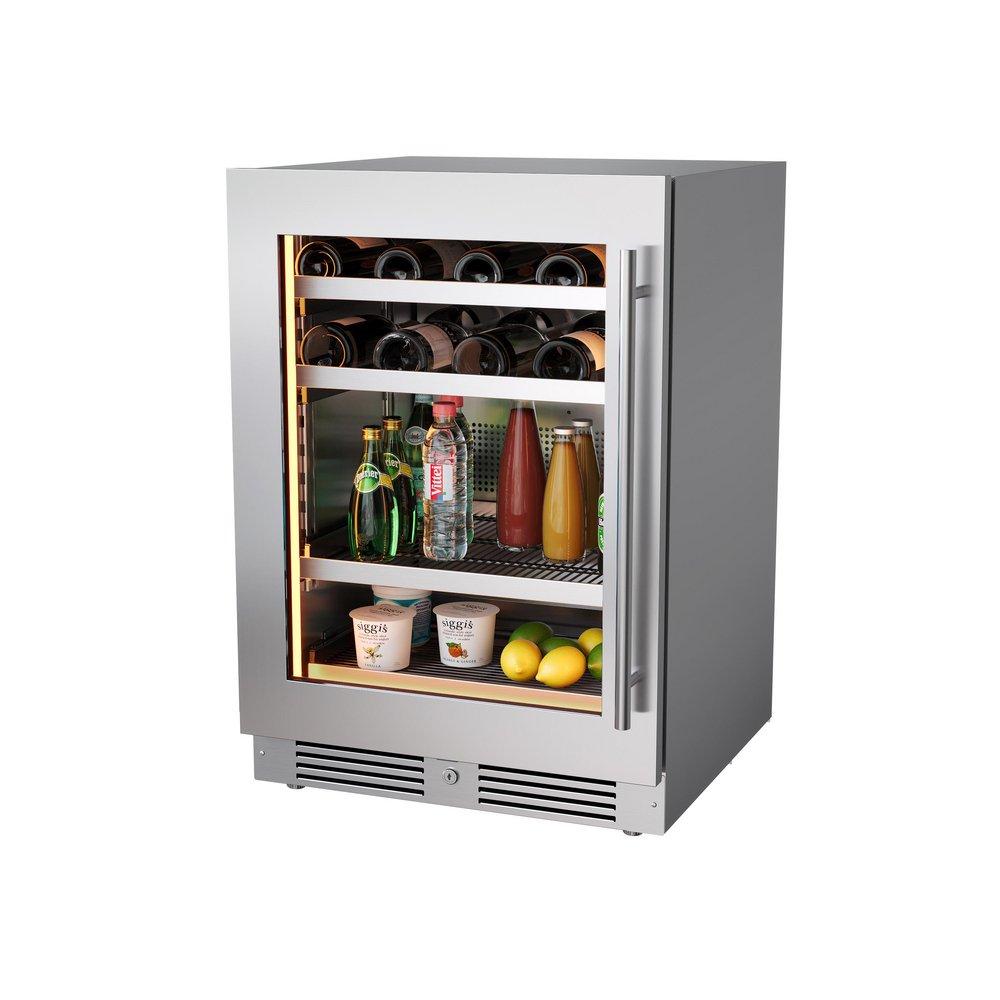 24 in. Single Zone Left Hinge Wine Cooler in Stainless Steel 