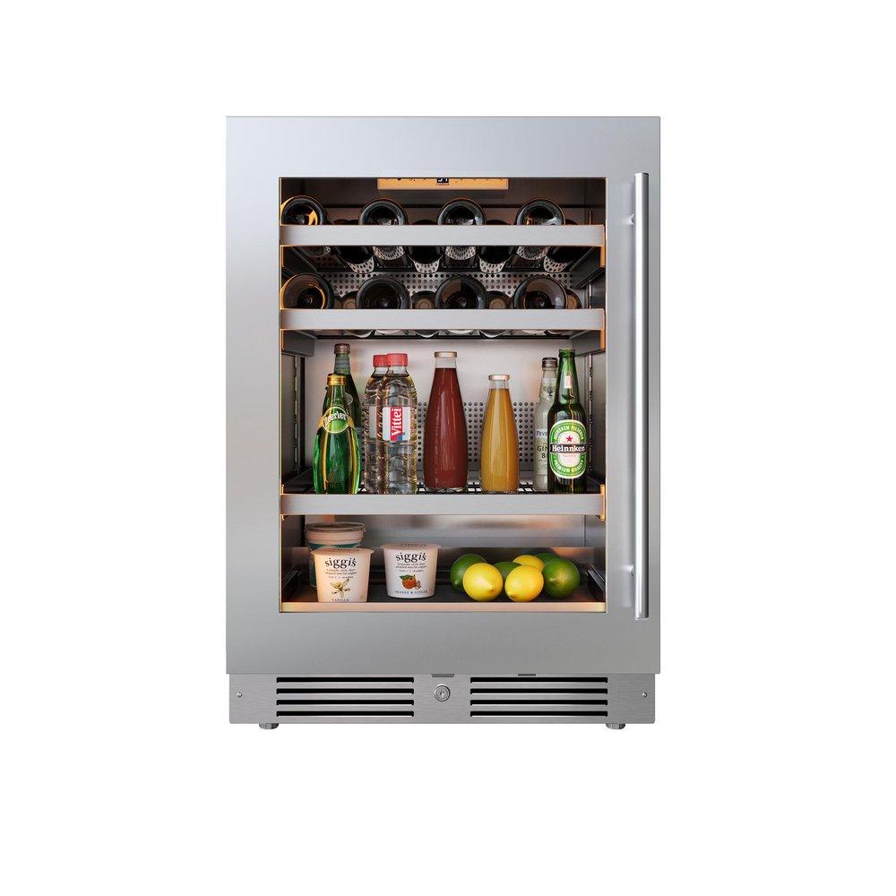 24 in. Single Zone Left Hinge Wine Cooler in Stainless Steel 
