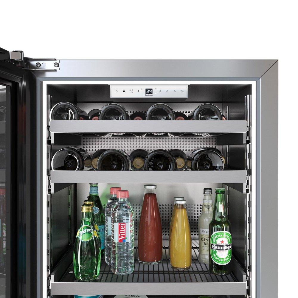 24 in. Single Zone Left Hinge Wine Cooler in Stainless Steel 
