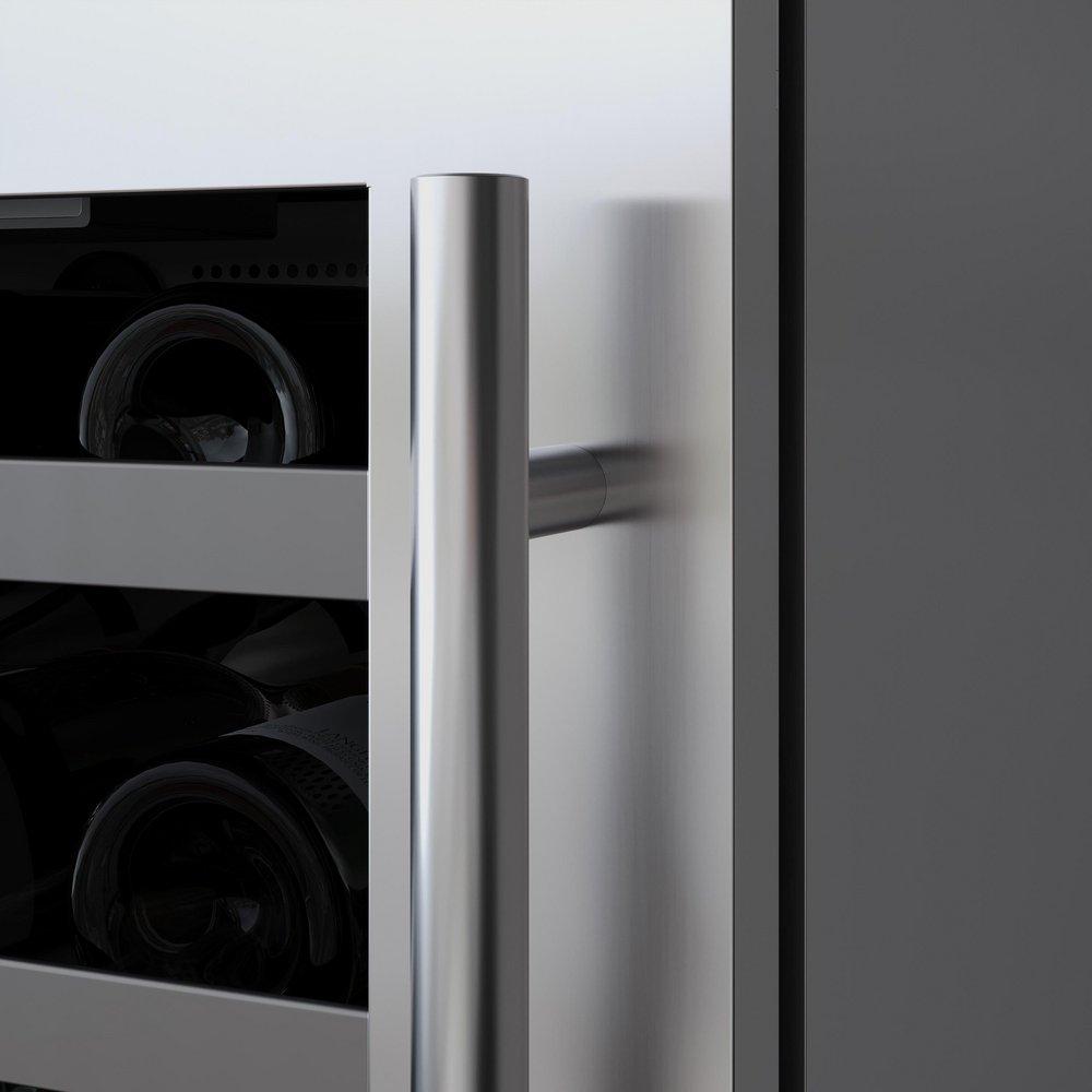 24 in. Single Zone Left Hinge Wine Cooler in Stainless Steel 