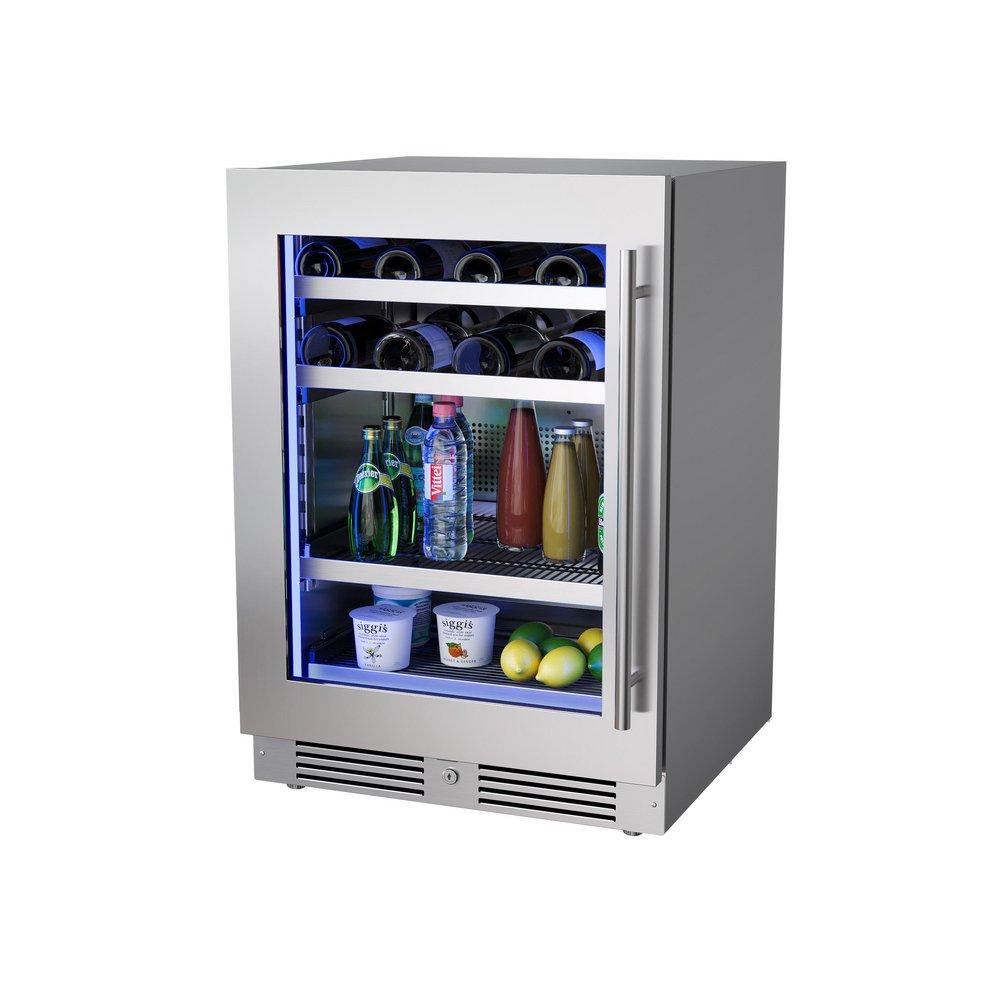 24 in. Single Zone Left Hinge Wine Cooler in Stainless Steel 