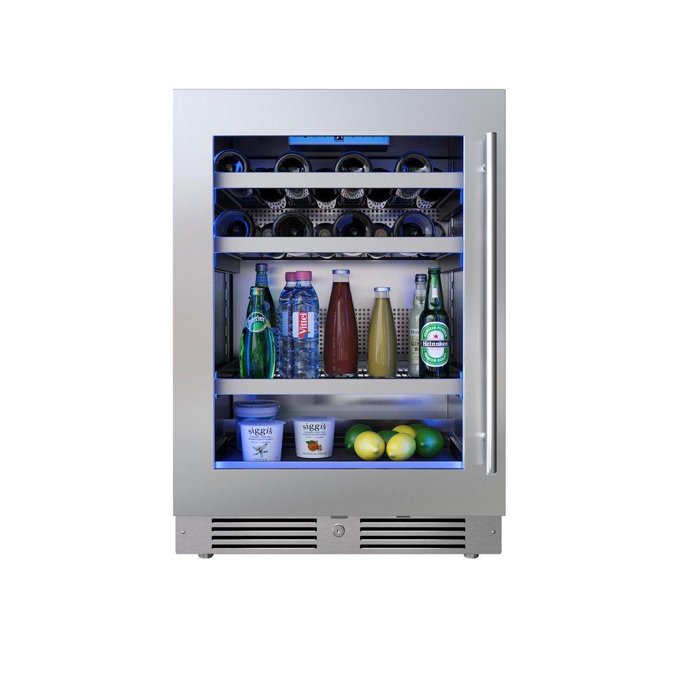 24 in. Single Zone Left Hinge Wine Cooler in Stainless Steel 