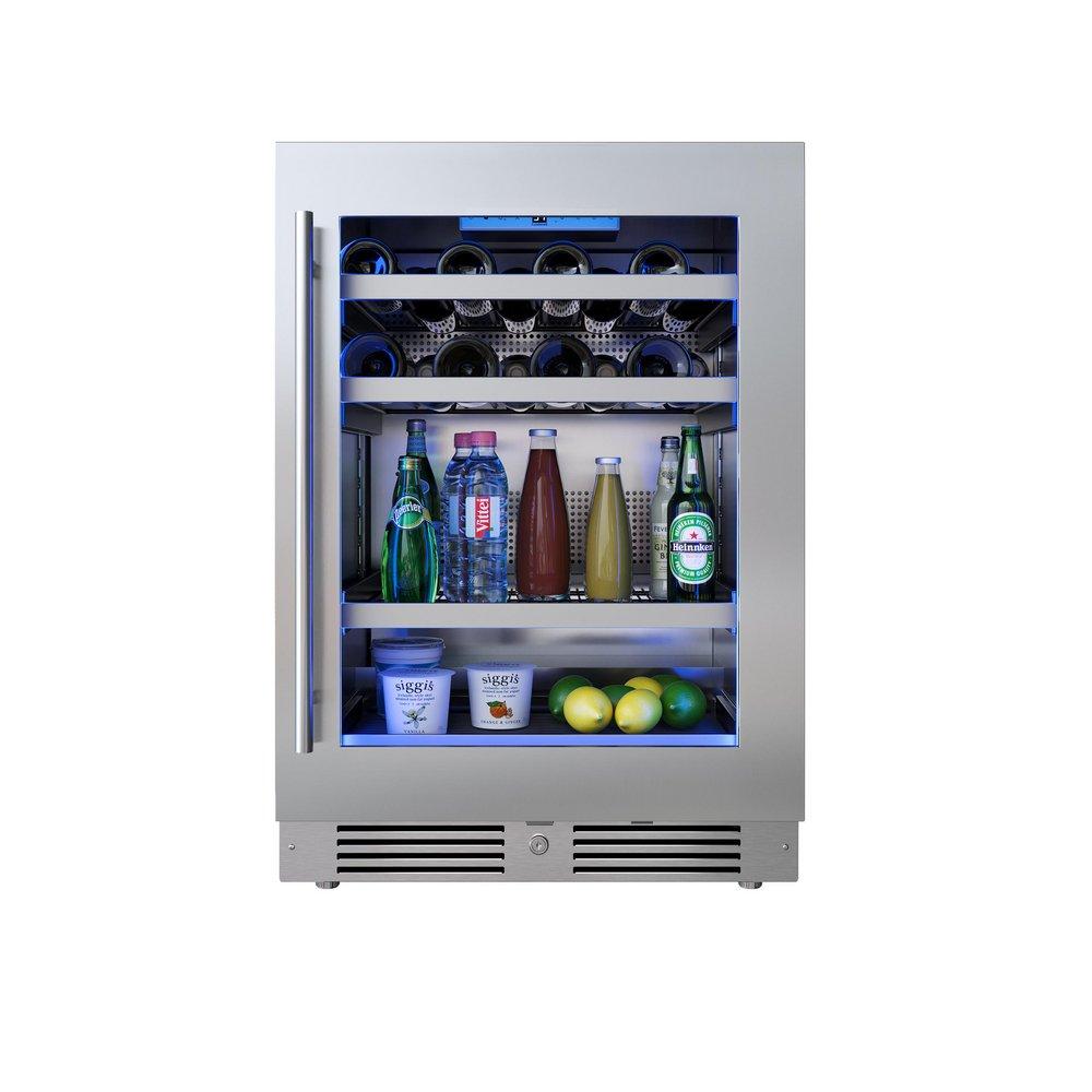 24 in. Right Hinge Wine and Beverage Cooler in Stainless Steel 
