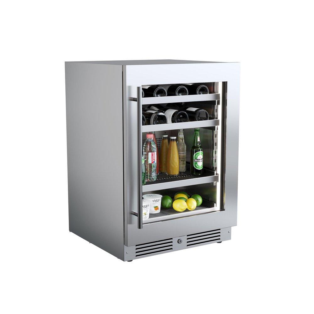 24 in. Right Hinge Wine and Beverage Cooler in Stainless Steel 