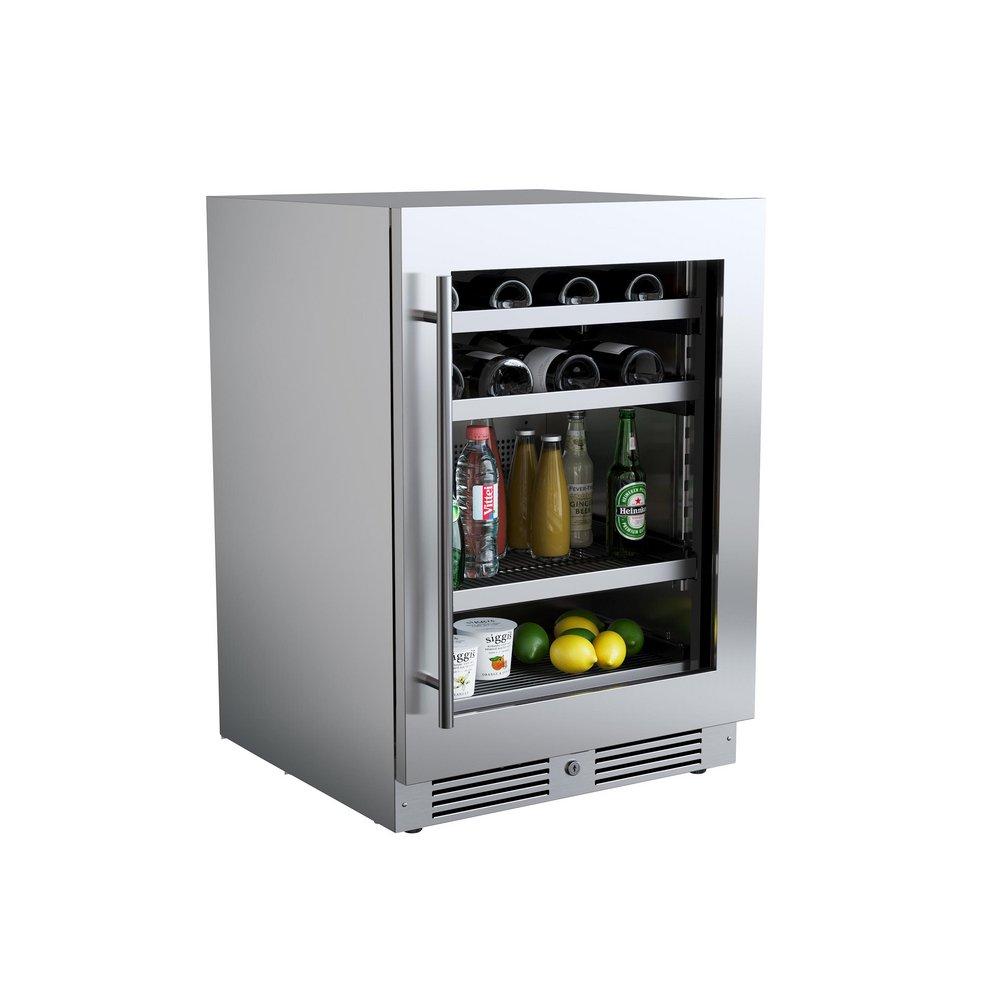 24 in. Right Hinge Wine and Beverage Cooler in Stainless Steel 