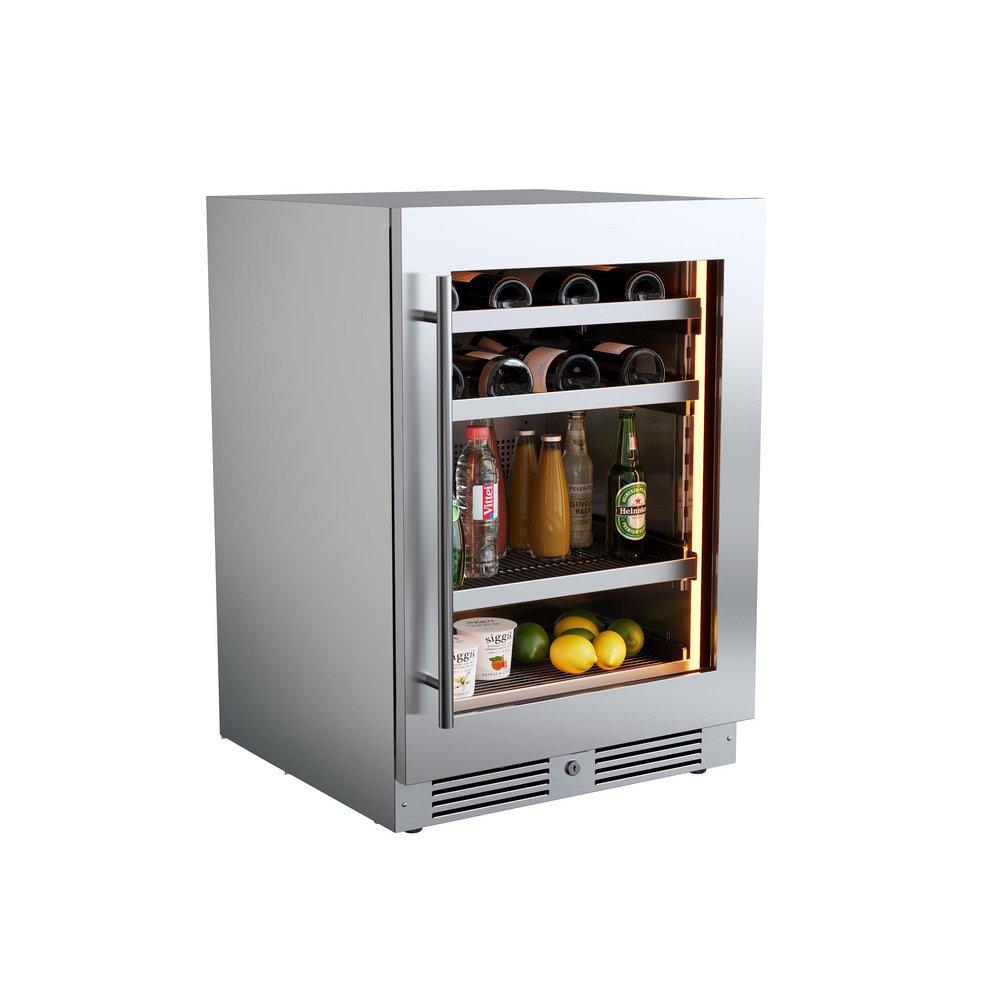 24 in. Right Hinge Wine and Beverage Cooler in Stainless Steel 