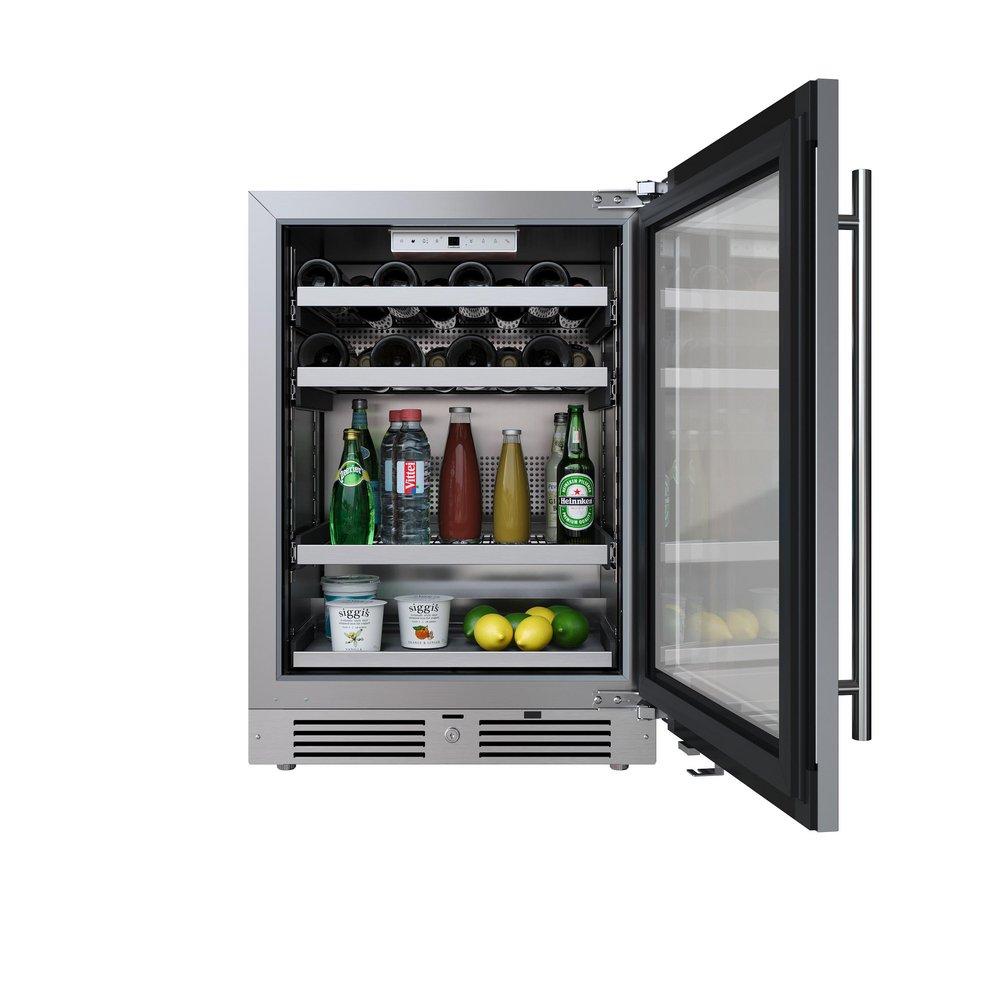 24 in. Right Hinge Wine and Beverage Cooler in Stainless Steel 