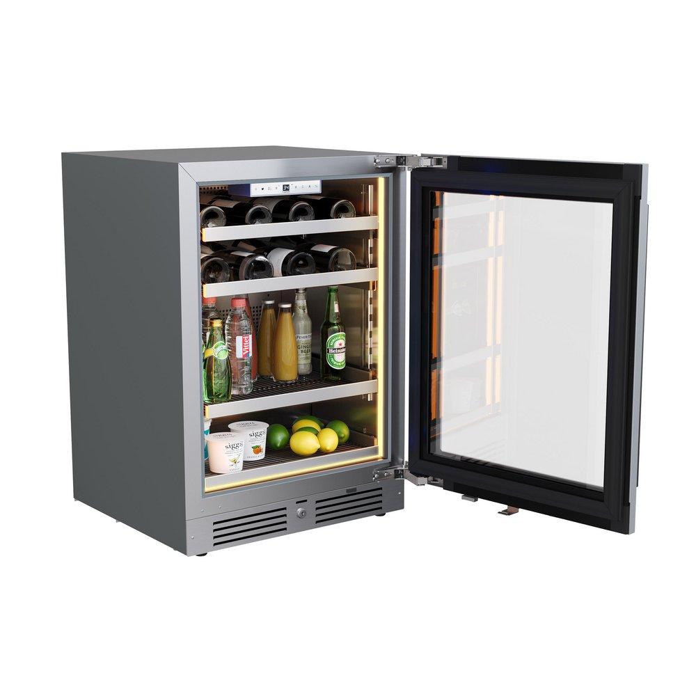 24 in. Right Hinge Wine and Beverage Cooler in Stainless Steel 
