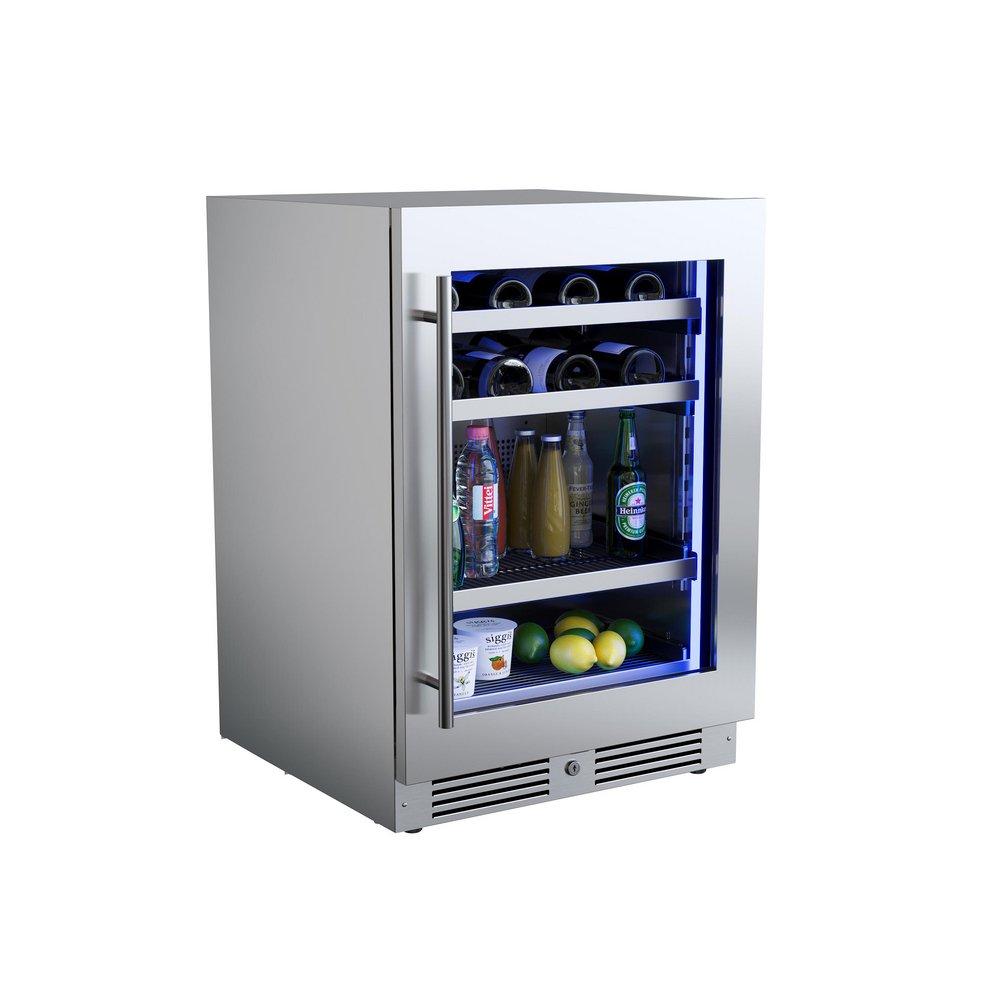 24 in. Right Hinge Wine and Beverage Cooler in Stainless Steel 