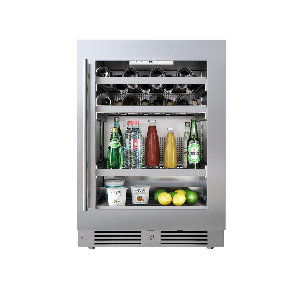 24 in. Right Hinge Wine and Beverage Cooler in Stainless Steel 