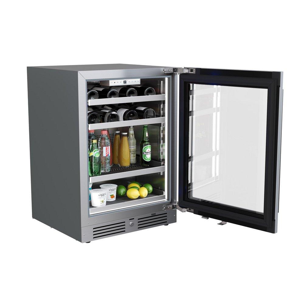 24 in. Right Hinge Wine and Beverage Cooler in Stainless Steel 