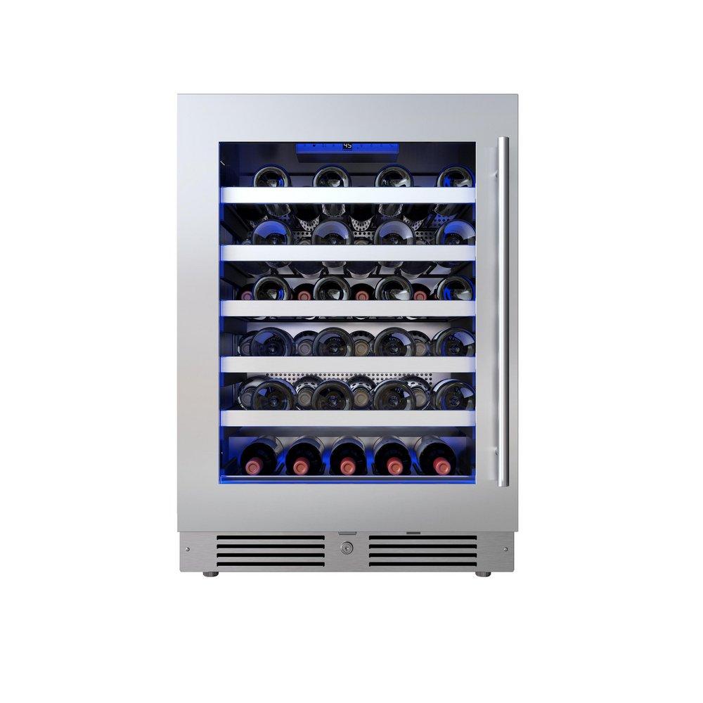 24 in. Single Zone Wine Cooler Left Hinge in Stainless Steel 
