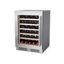 24 in. Single Zone Wine Cooler Left Hinge in Stainless Steel 