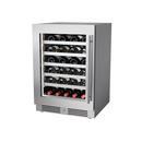 24 in. Single Zone Wine Cooler Left Hinge in Stainless Steel 