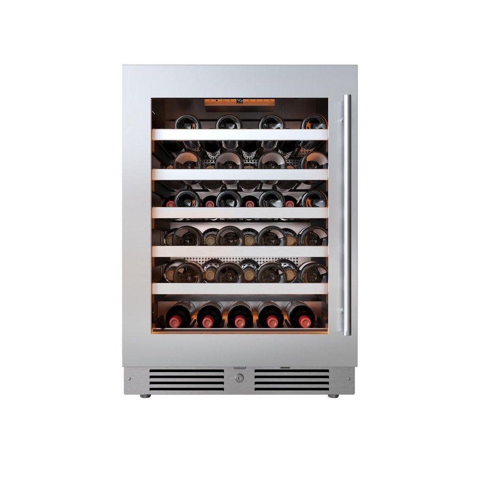 24 in. Single Zone Wine Cooler Left Hinge in Stainless Steel 