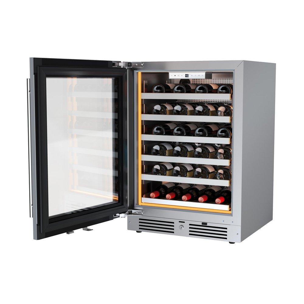 24 in. Single Zone Wine Cooler Left Hinge in Stainless Steel 