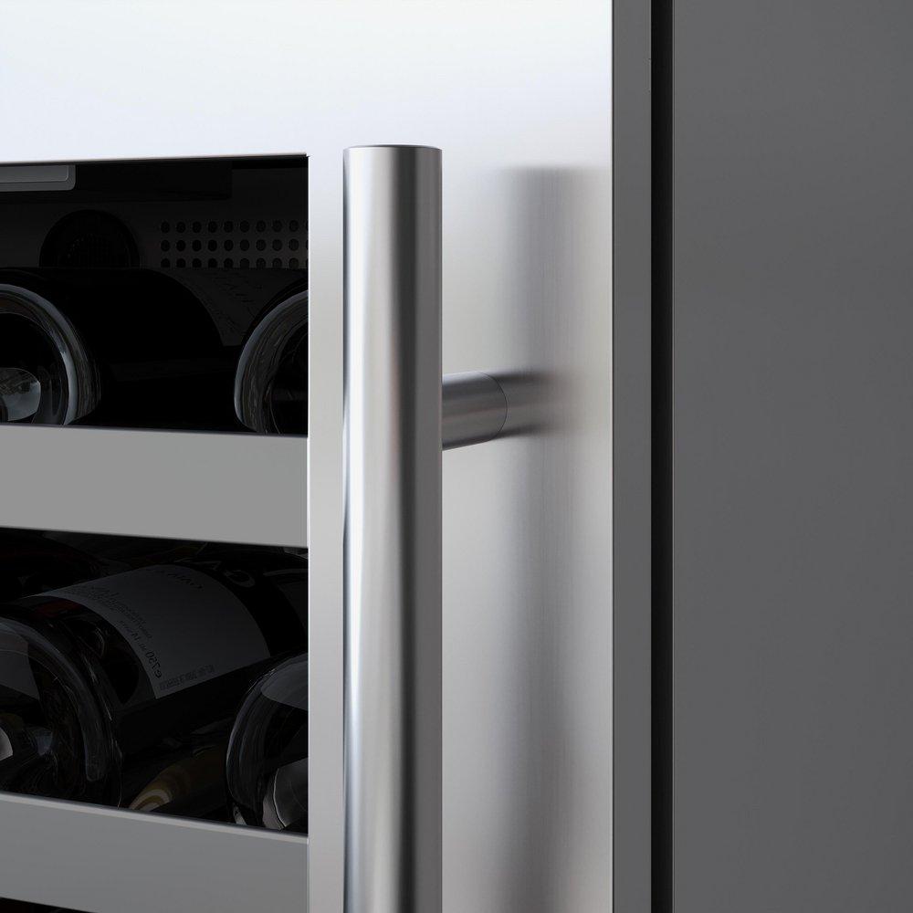 24 in. Single Zone Wine Cooler Left Hinge in Stainless Steel 
