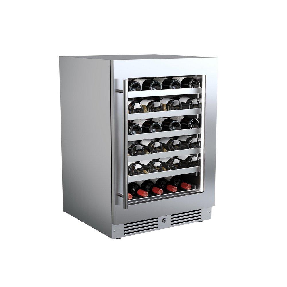 24 in. Right Hinge Wine Cooler in Stainless Steel 