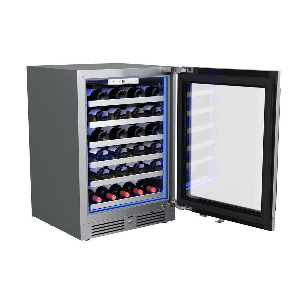 24 in. Right Hinge Wine Cooler in Stainless Steel 