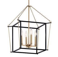 4-Light Foyer Pendant in Champage Bronze