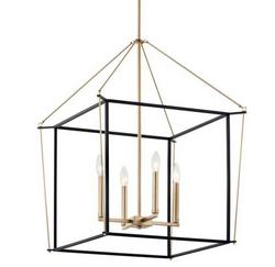4-Light Foyer Pendant in Champage Bronze
