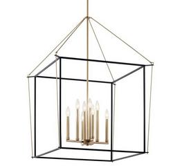 8-Light Foyer Pendant in Champage Bronze