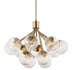 12-Light 30 in. Wide Chandelier in Champagne Bronze