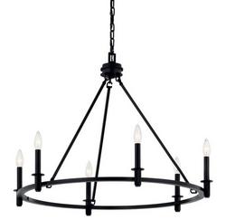 60W 6-Light Chandelier in Black