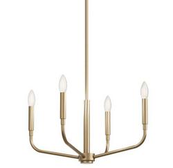 4-Light Semi-Flush Mount Chandelier in Champage Bronze