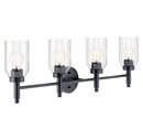 4-Light 34in. Wide Vanity -Light Fixture in Black