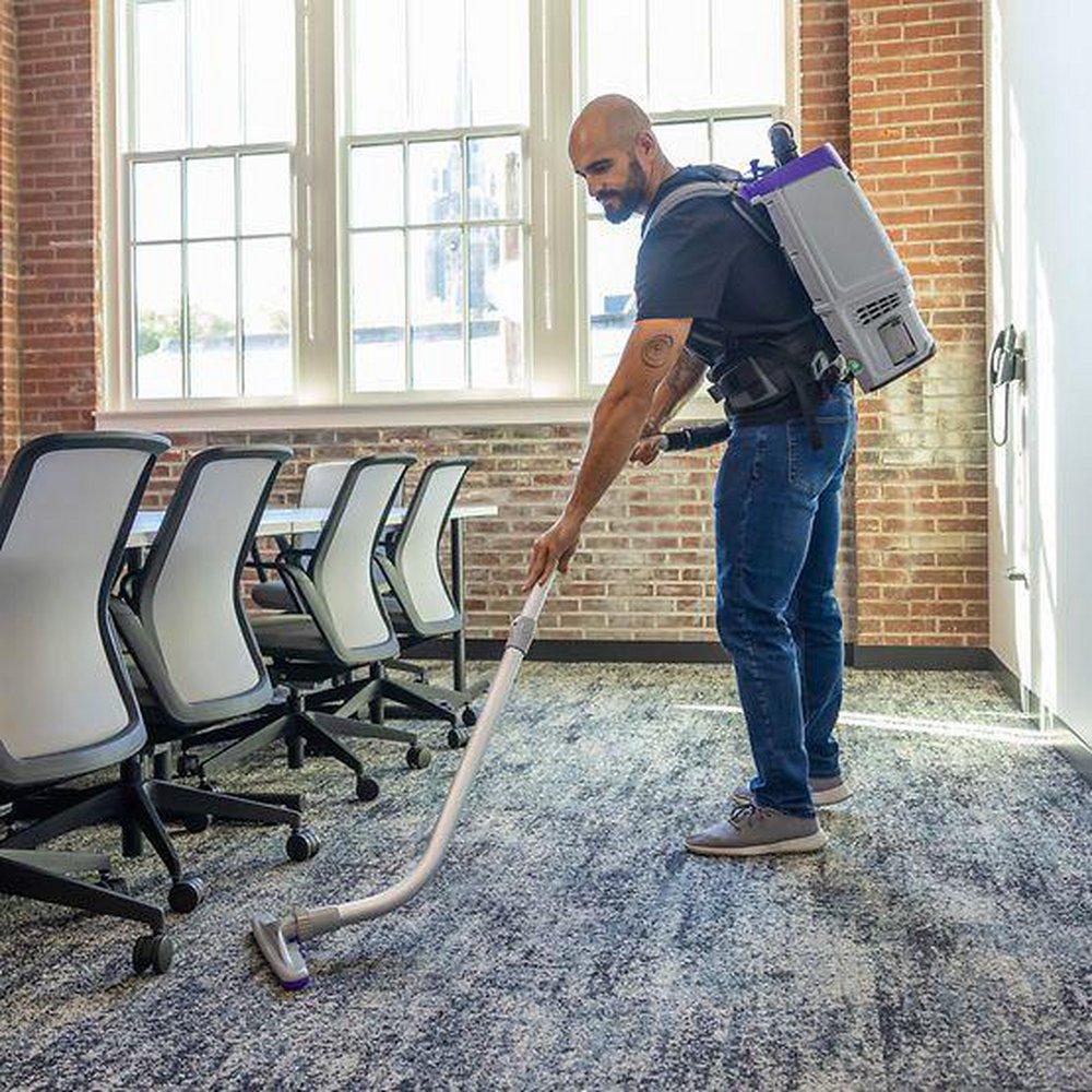 Cordless 8Ah, 6 qt. Commercial Backpack Vacuum with  Xover Multi-Surface Telescoping Wand Tool Kit 