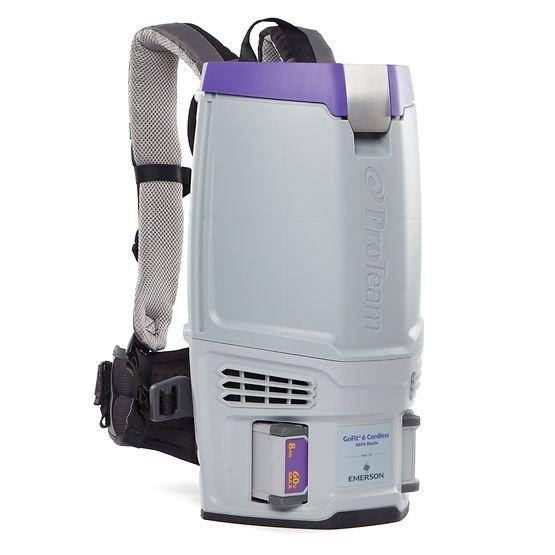 GoFit 6 Cordless 8Ah 6 qt. Backpack Vacuum with Xover Multi-Surface Two-Piece Wand Tool Kit 
