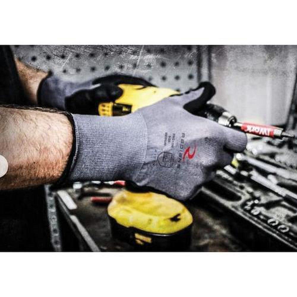 15 GAUGE BLENDED NYLON/SPANDEX SHELL FOAM DIPPED NITRILE ELASTIC CUFF 