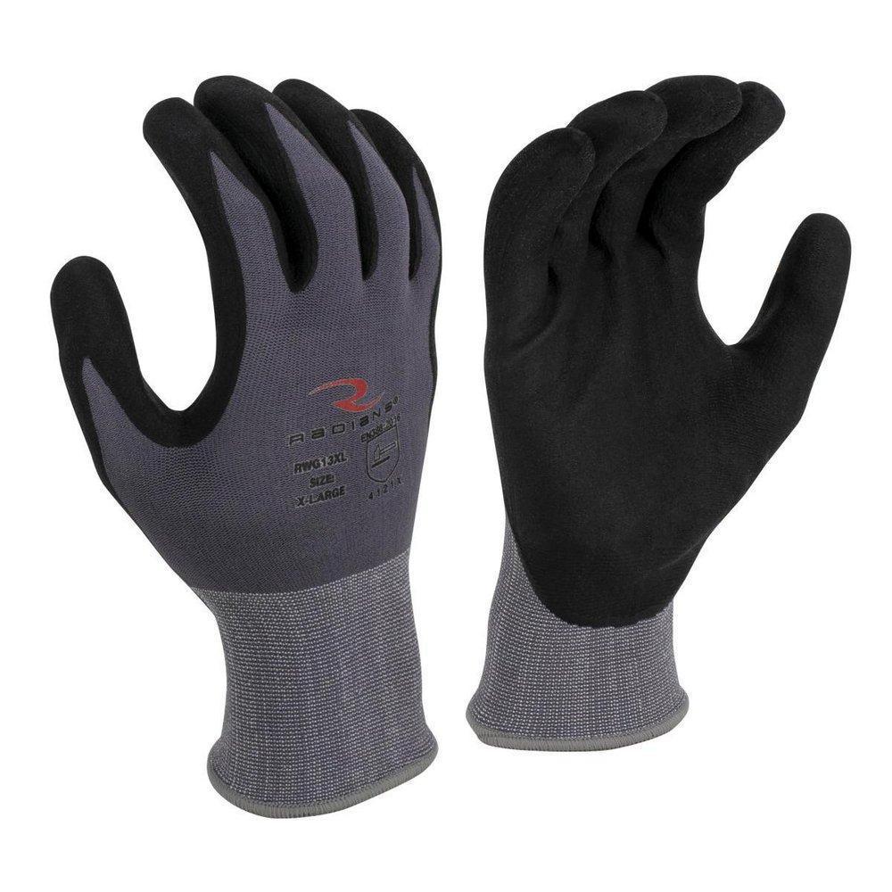 15 Ga Blended Nylon and Spandex Shell Gloves in Black 