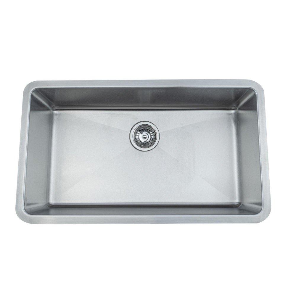 31.22X18.15X9 18 GAUGE SINGLE BOWL UNDERMOUNT BUILDER STAINLESS STEEL KITCHEN SINK 