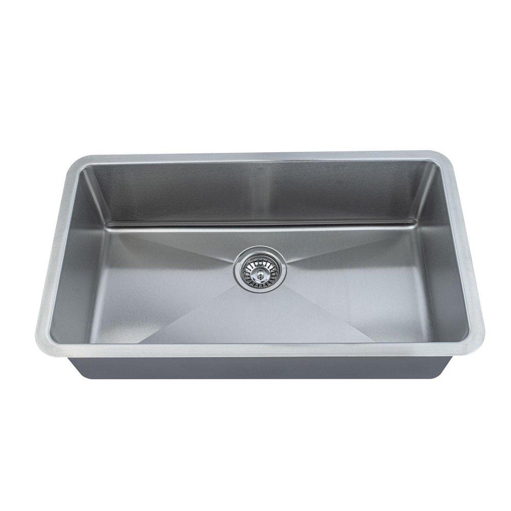 31.22X18.15X9 18 GAUGE SINGLE BOWL UNDERMOUNT BUILDER STAINLESS STEEL KITCHEN SINK 