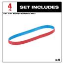1/2 X 18 80 GRIT BANDFILE BELTS 4 PACK 
