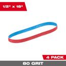 1/2 X 18 80 GRIT BANDFILE BELTS 4 PACK 