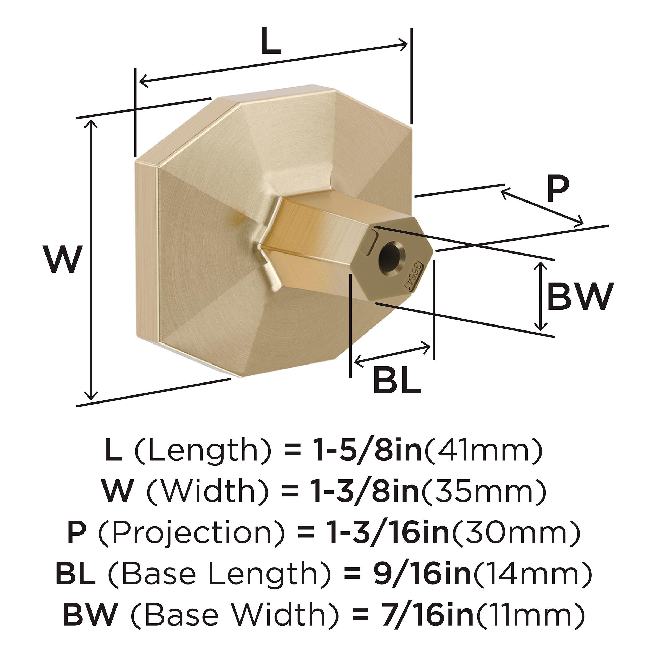 ST. VINCENT 1-5/8 INCH  41MM  LENGTH GOLDEN CHAMPAGNE CABINET KNOB GOCH 