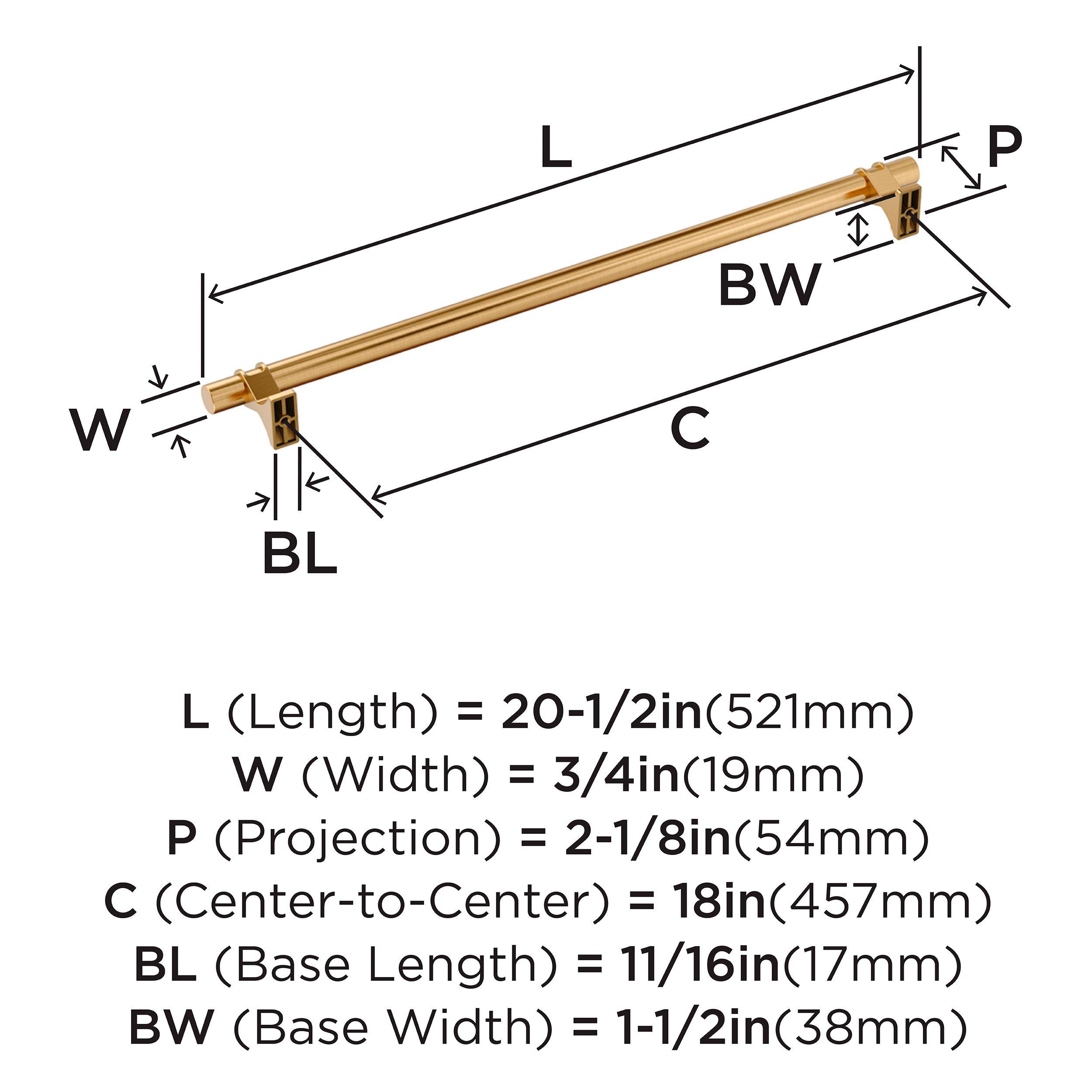 Amerock Champagne Bronze 18 in. Center-to-Center Appliance Pull 