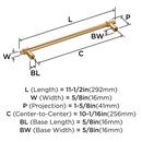 DESTINE 10-1/16 INCH  256MM  CENTER-TO-CENTER CHAMPAGNE BRONZE CABINET PULL CHBR 