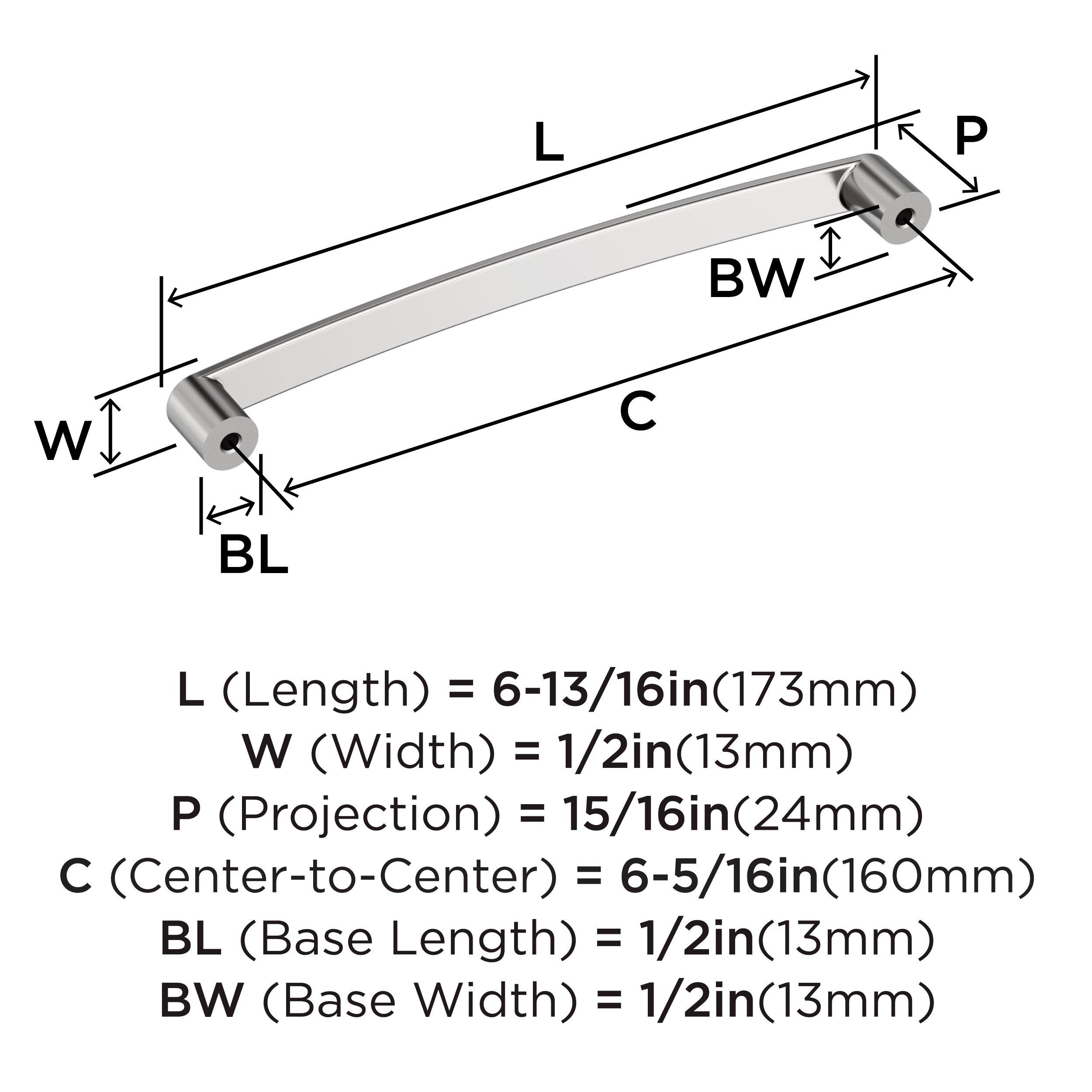 Amerock Polished Chrome 6-5/16 in. Center-to-Center Pull 