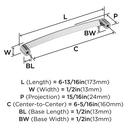 Amerock Polished Chrome 6-5/16 in. Center-to-Center Pull 