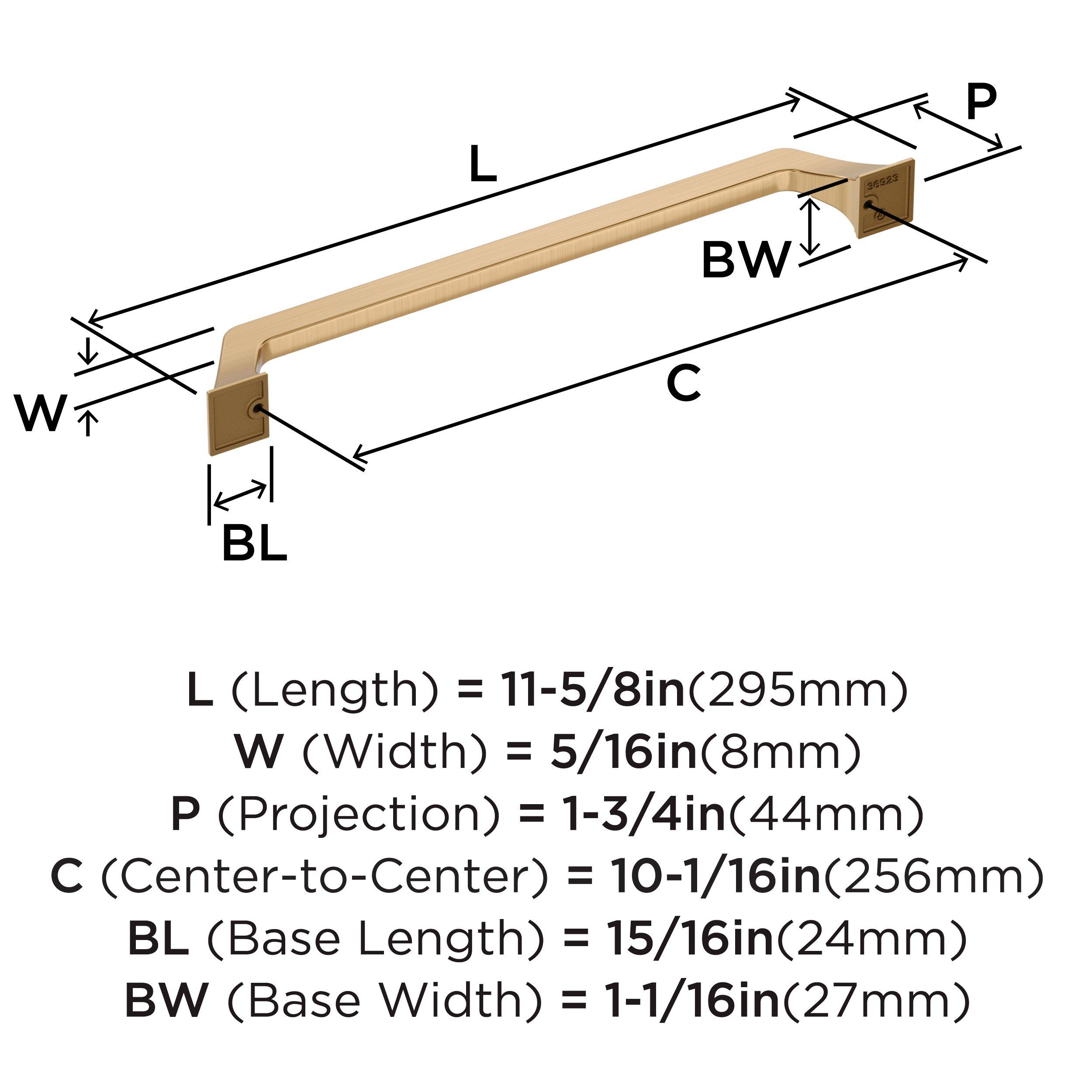 EXCEED 10-1/16 INCH  256MM  CENTER-TO-CENTER CHAMPAGNE BRONZE CABINET PULL CHBR 