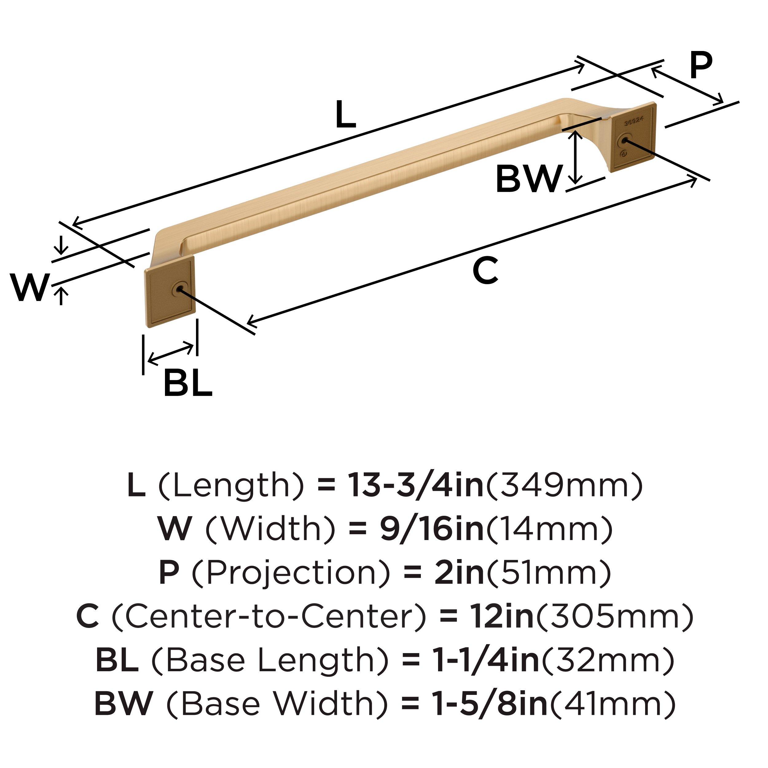 Amerock Champagne Bronze 12 in. Center-to-Center Appliance Pull 