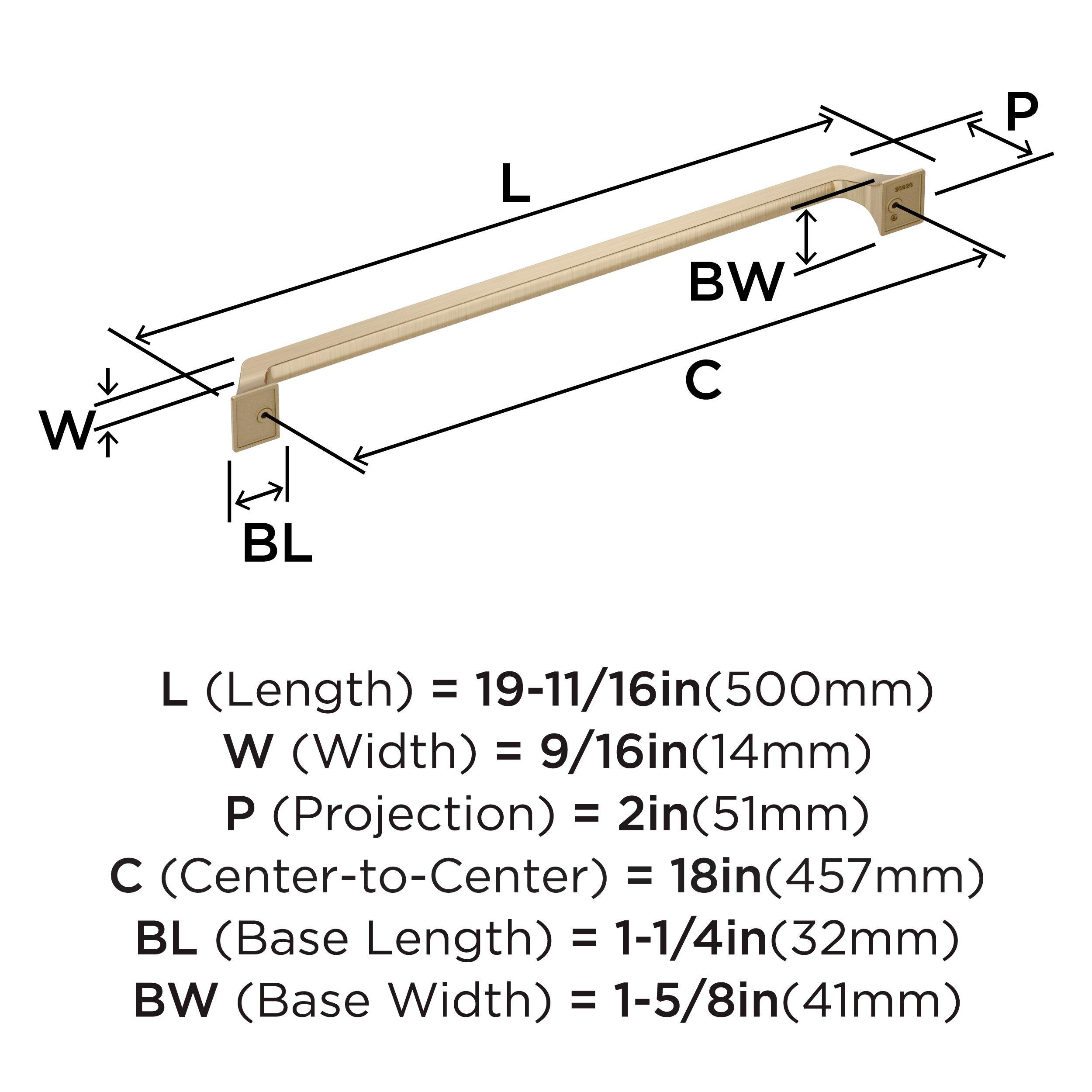 Amerock Champagne Bronze 18 in. Center-to-Center Appliance Pull 
